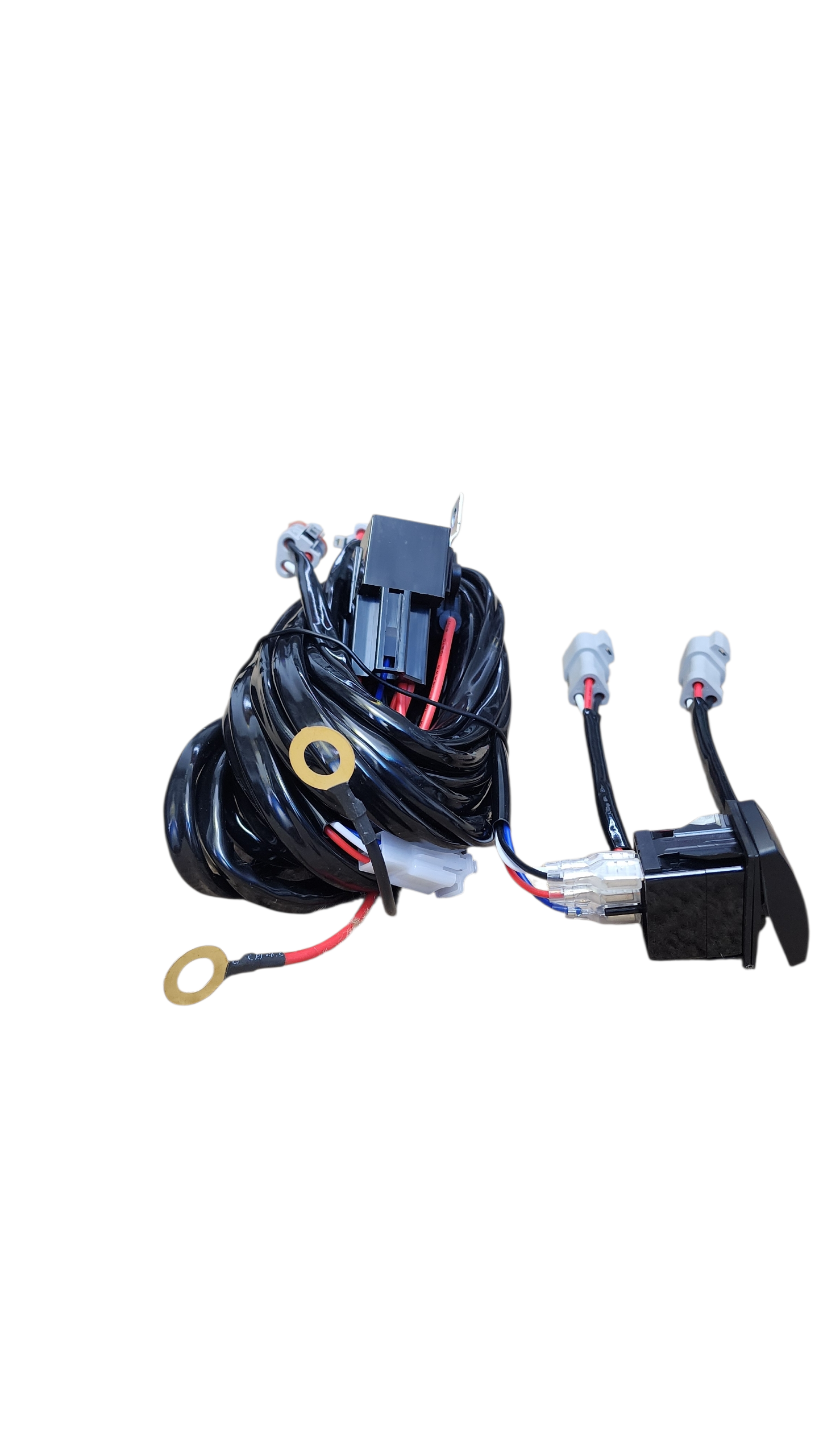 10ft 16 AWG Relay Wiring Harness with 3 Position LED WORK LIGHTS Rocker Switch (2-leads) 3 pin DT connectors