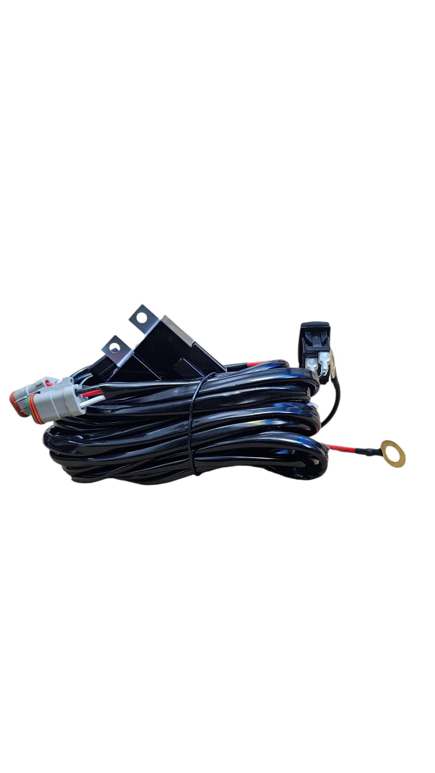 10ft 16 AWG Relay Wiring Harness with 3 Position LED WORK LIGHTS Rocker Switch (2-leads) 3 pin DT connectors