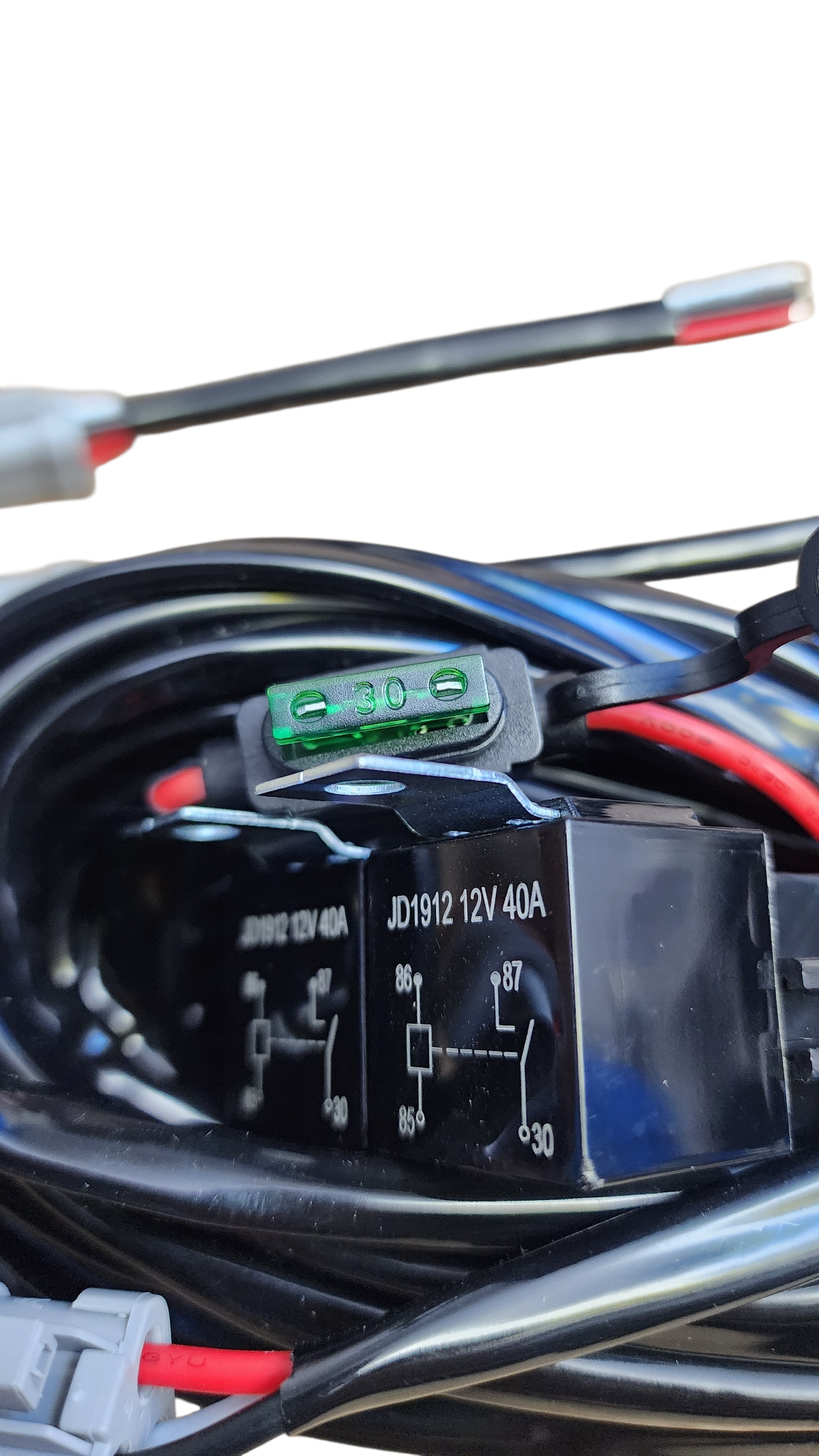 10ft 16 AWG Relay Wiring Harness with 3 Position LED WORK LIGHTS Rocker Switch (2-leads) 3 pin DT connectors