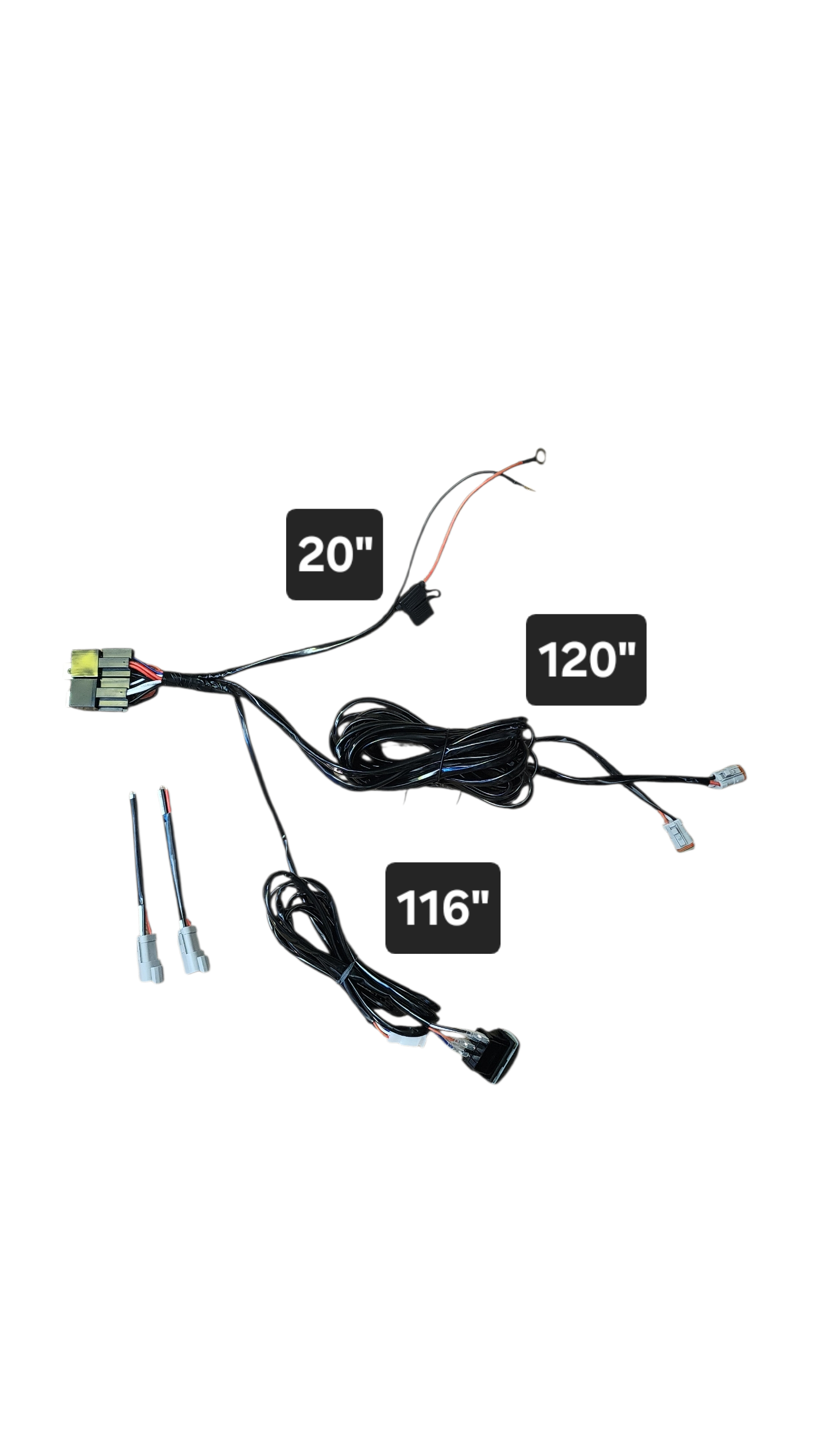 10ft 16 AWG Relay Wiring Harness with 3 Position LED WORK LIGHTS Rocker Switch (2-leads) 3 pin DT connectors