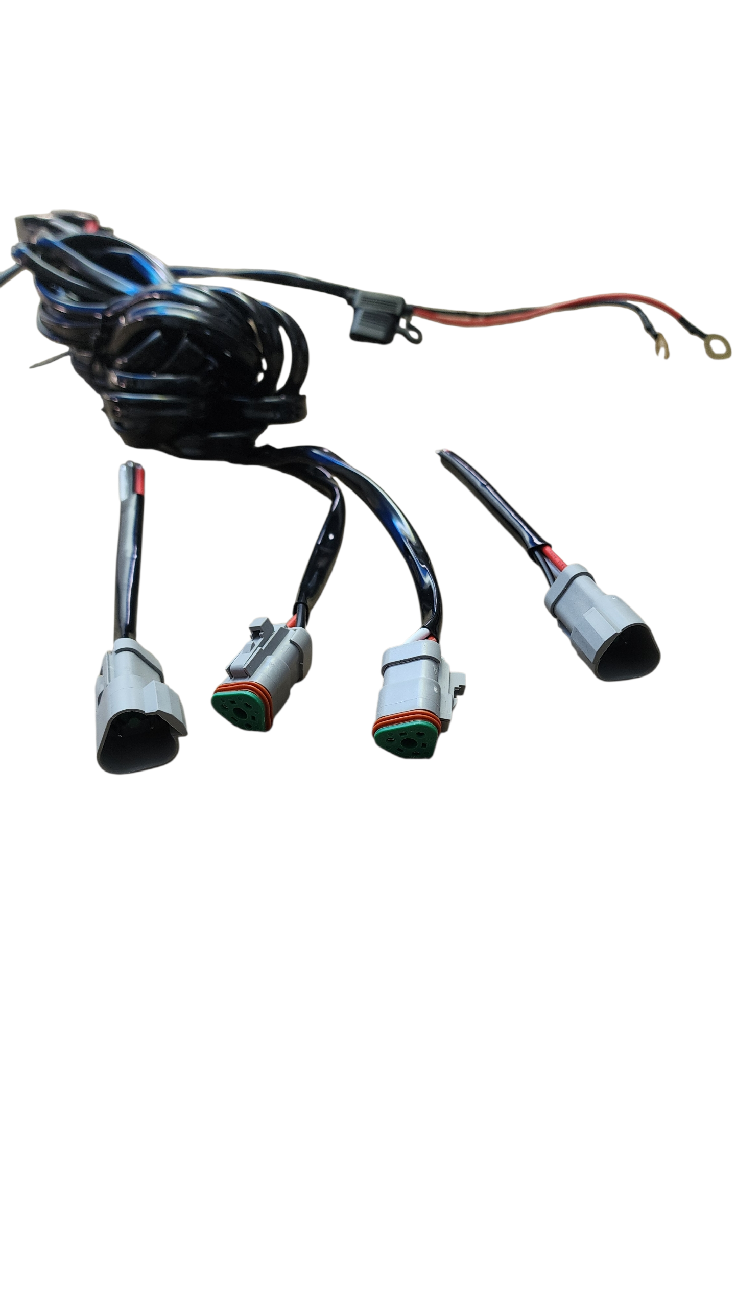 10ft 16 AWG Relay Wiring Harness with 3 Position LED WORK LIGHTS Rocker Switch (2-leads) 3 pin DT connectors