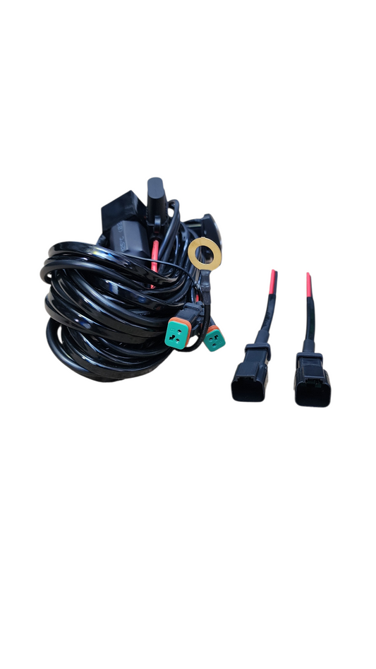 10ft 16 AWG Relay Wiring Harness with On/Off LED WORK LIGHTS  Rocker Switch (2-leads) 2 pin DT connectors
