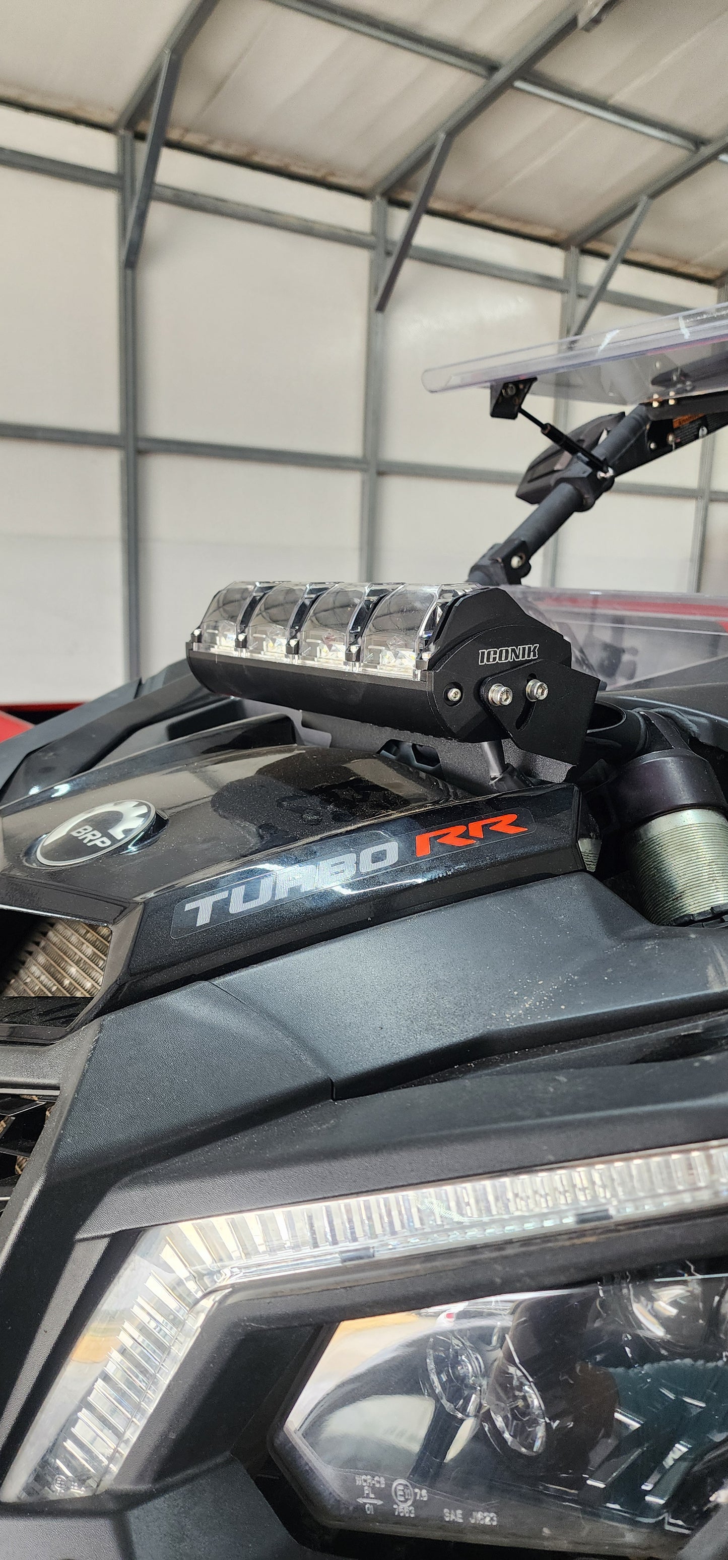 Bracket mount for 2017+ CAN-AM Maverick X3 shox tower ICONIK SPECTRA 12" 130W LED Light Bar