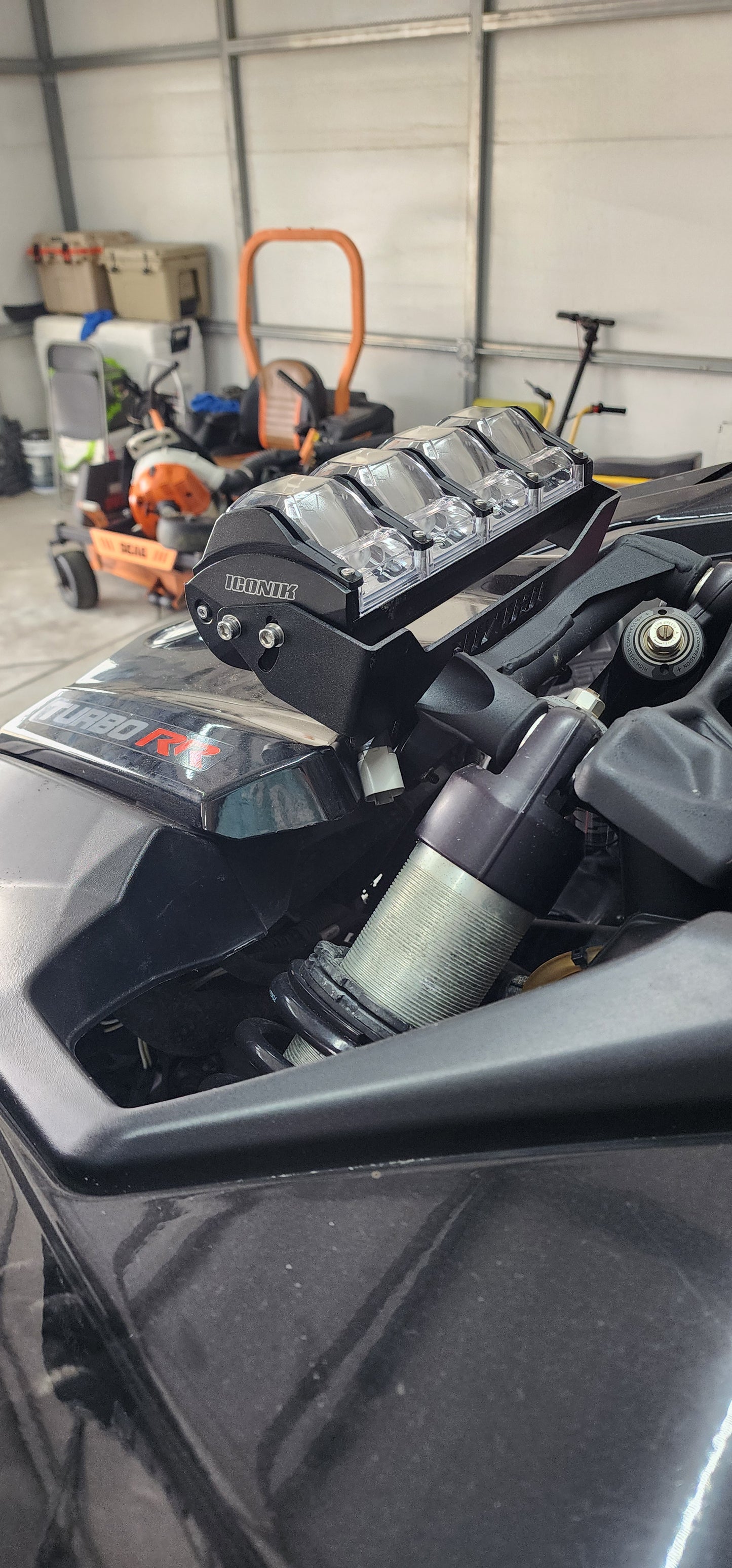 Bracket mount for 2017+ CAN-AM Maverick X3 shox tower ICONIK SPECTRA 12" 130W LED Light Bar