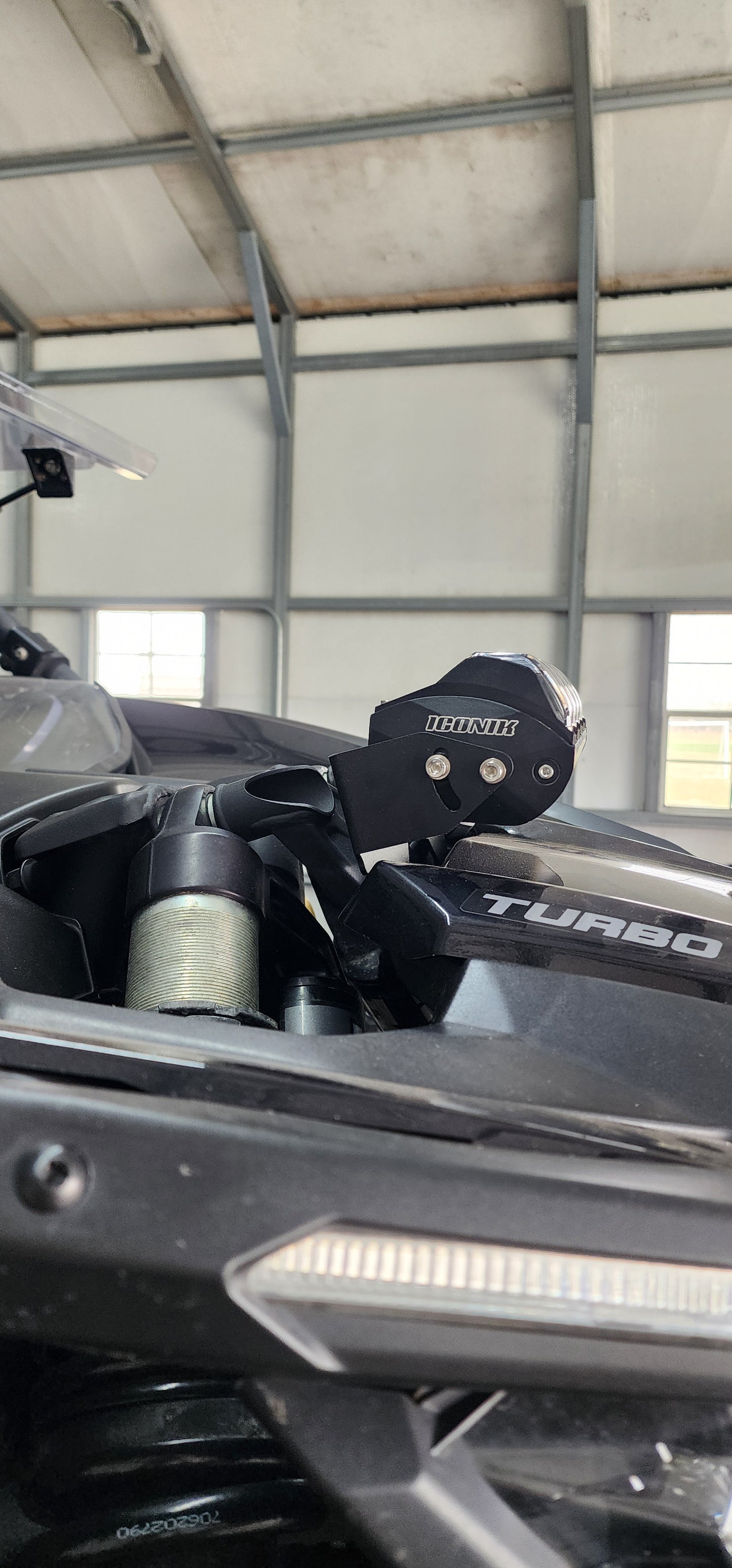 Bracket mount for 2017+ CAN-AM Maverick X3 shox tower ICONIK SPECTRA 12" 130W LED Light Bar