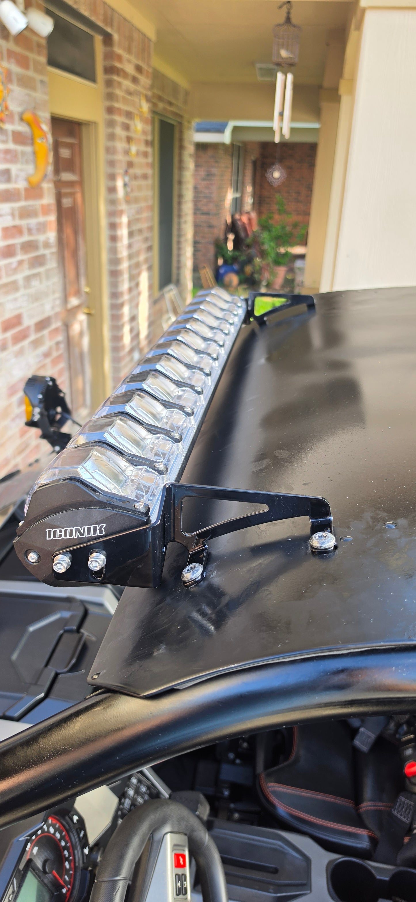 Bracket mounts for 2020+ Polaris RZR Pro XP, Turbo R, and Pro S ICONIK SPECTRA 32" 390W RGB LED Dimmable Light Bar