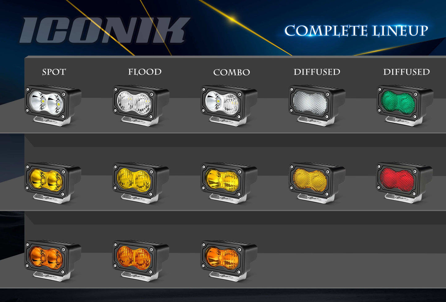 2L 3" 20W LED pod lights spot, flood, combo, or diffused