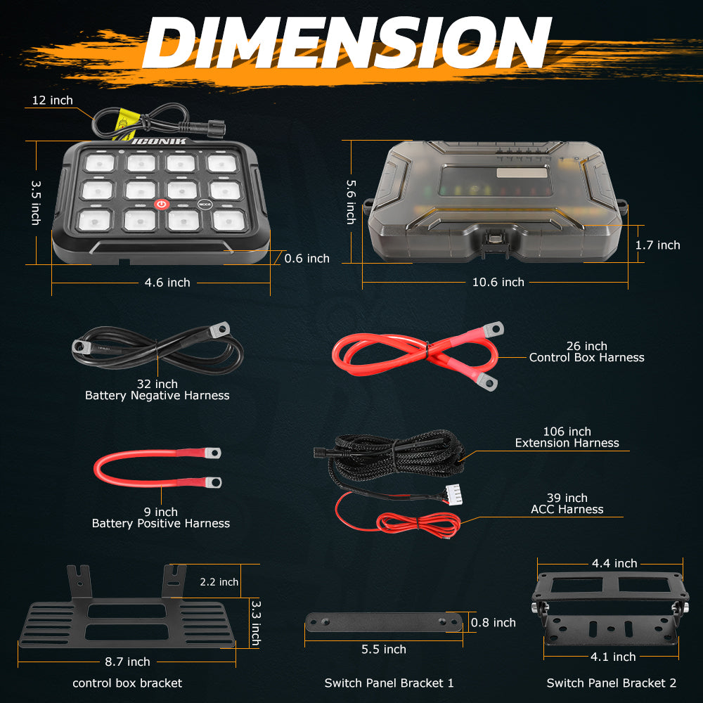 12 Gang RGB Switch Panel With Bluetooth APP Toggle/ Momentary/ Pulsed Mode Supported