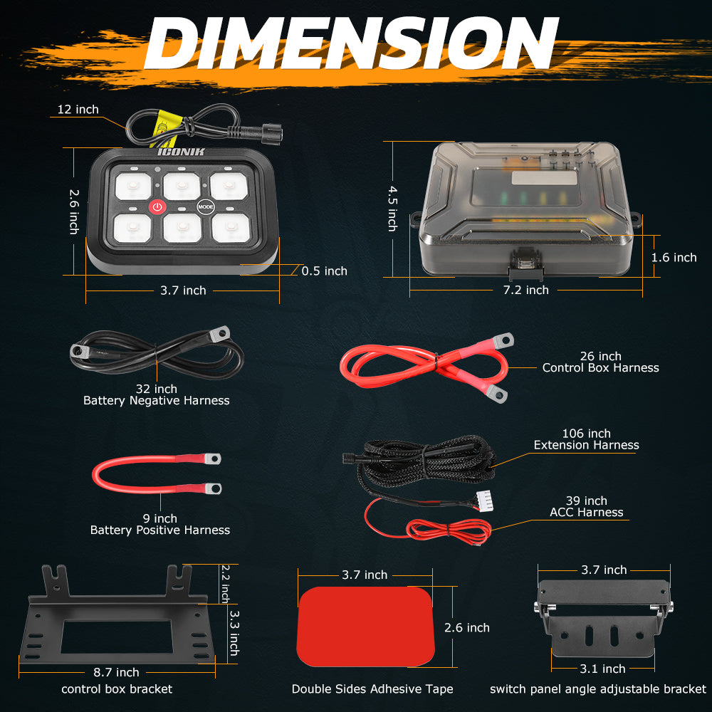 6 Gang RGB Switch Panel With Bluetooth APP Toggle/ Momentary/ Pulsed Mode Supported