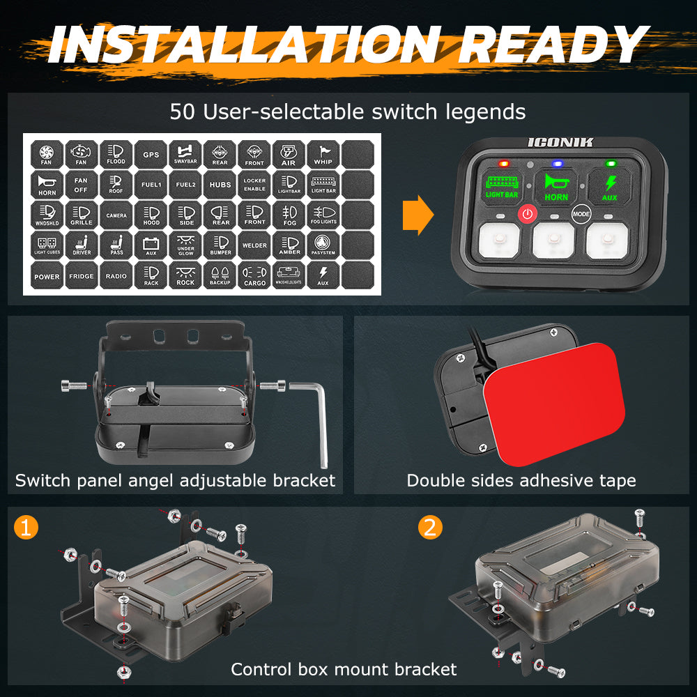 6 Gang RGB Switch Panel With Bluetooth APP Toggle/ Momentary/ Pulsed Mode Supported