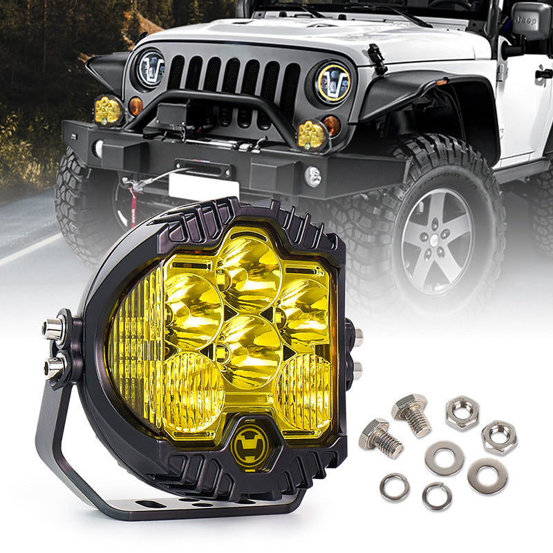 6L 12V 5" Round LED Work Light White/Yellow DRL Driving Fog Lamp Off Road LED Light For Jeep Truck 4x4 Cars SUV UTV RZR CAN-AM HONDA YAMAHA POLARIS KAWASAKI 