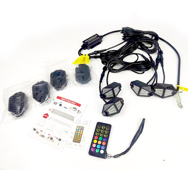 Rock Light Pods  Aluminum LED Rock Lights, 210° Wide Angle RGB Rock Lights for ATV UTV OFF-ROAD vehicles