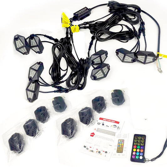 Rock Light Pods  Aluminum LED Rock Lights, 210° Wide Angle RGB Rock Lights for ATV UTV OFF-ROAD vehicles