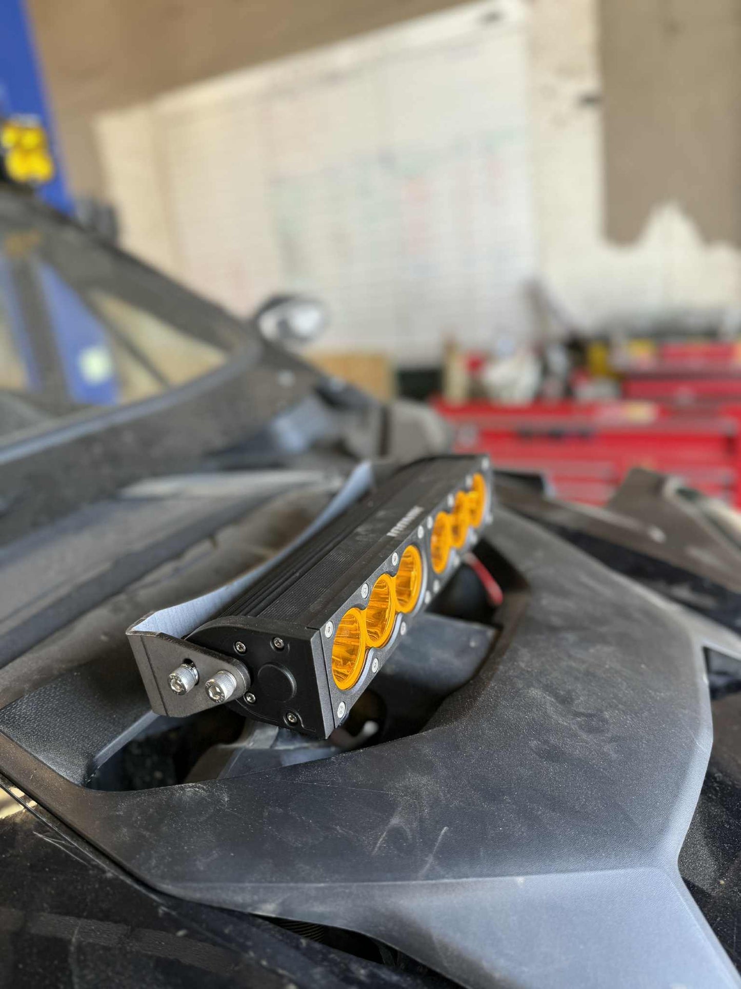 Bracket mount for 2024+ CAN-AM Maverick R shox tower ICONIK VORTEX 12" 60W LED Light Bar