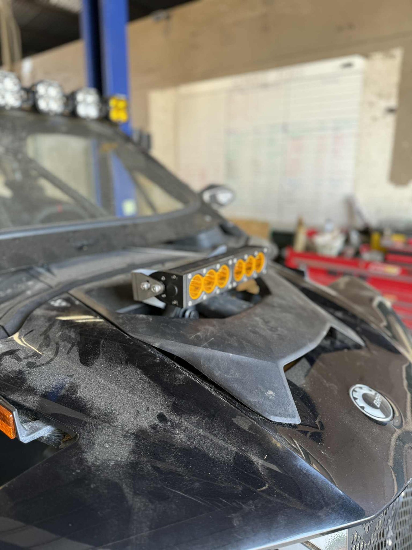 Bracket mount for 2024+ CAN-AM Maverick R shox tower ICONIK VORTEX 12" 60W LED Light Bar