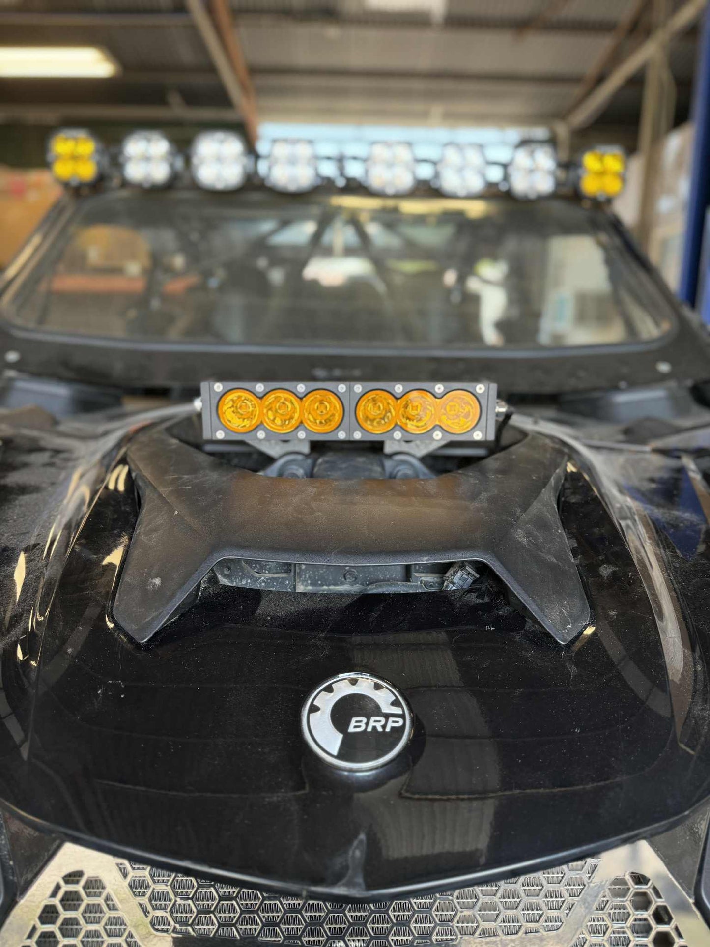 Bracket mount for 2024+ CAN-AM Maverick R shox tower ICONIK VORTEX 12" 60W LED Light Bar