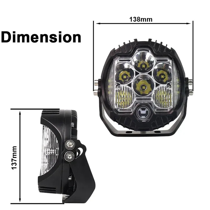 6L 12V 5" Round LED Work Light White/Yellow DRL Driving Fog Lamp Off Road LED Light For Jeep Truck 4x4 Cars SUV UTV RZR CAN-AM HONDA YAMAHA POLARIS KAWASAKI 