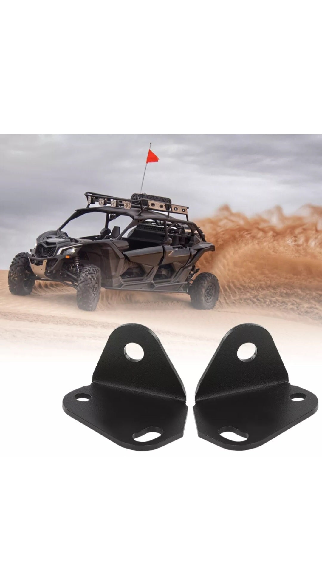 2017+ Can Am Maverick X3 Backup B-Pillar Light Mount Whip Flag Brackets