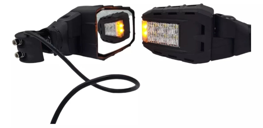 ICONIK OVERLAND Side Mirrors With LED Lights 1.75 - 2' Polaris RZR XP Pro R Turbo R Pro XP Pro S Can-Am Maverick X3 Maverick R Honda