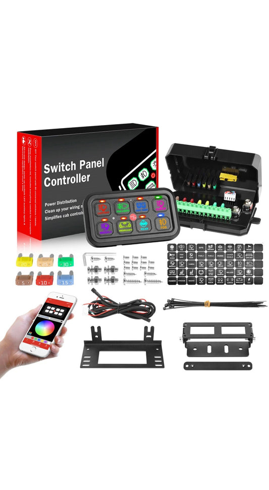 RGB 8 Gang Switch Panel With APP Toggle/ Momentary/ Pulsed Mode Supported