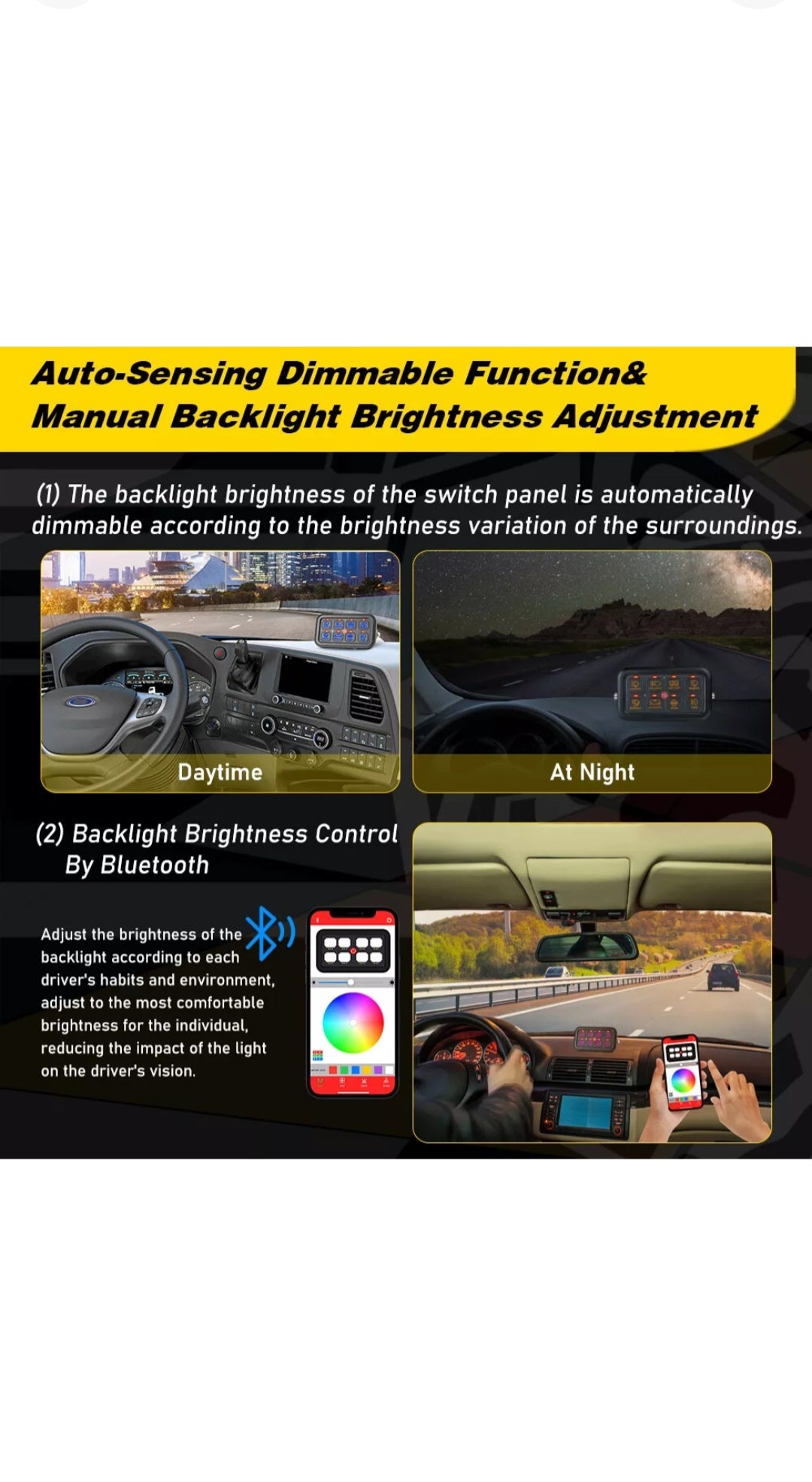 RGB 8 Gang Switch Panel With APP Toggle/ Momentary/ Pulsed Mode Supported