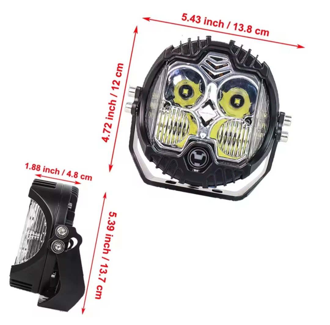 4L 12V 5" Round LED Work Light White/Yellow DRL Driving Fog Lamp Off Road LED Light For Jeep Truck 4x4 Cars SUV UTV RZR CAN-AM HONDA YAMAHA POLARIS KAWASAKI 