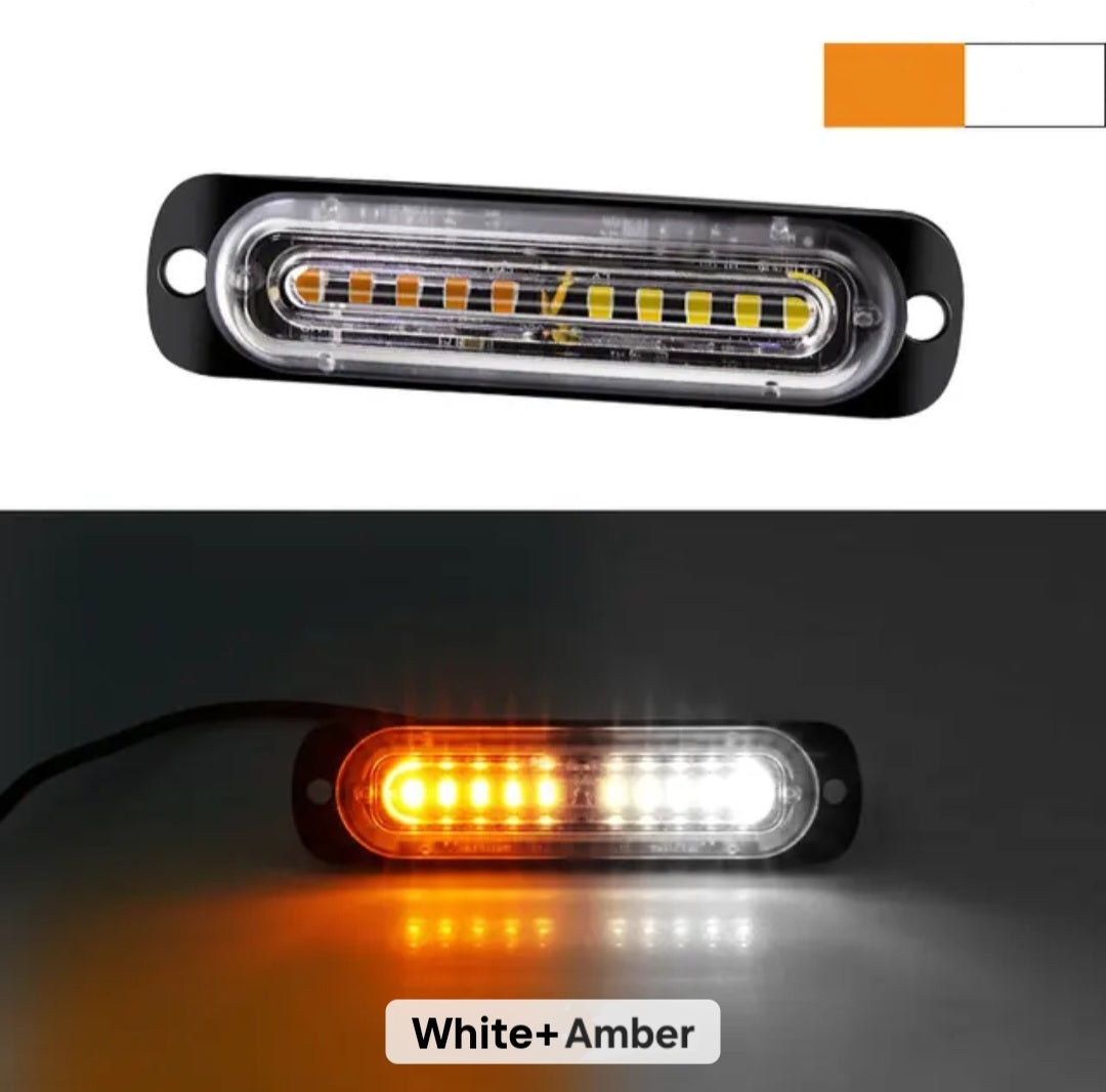 Chase bar 10 LED Strobe Lights, 18 Flash Modes Flashing Strobe Light Bar multiple colors For ATV/UTV Car Truck Van Construction Off Road Vehicle Trailer