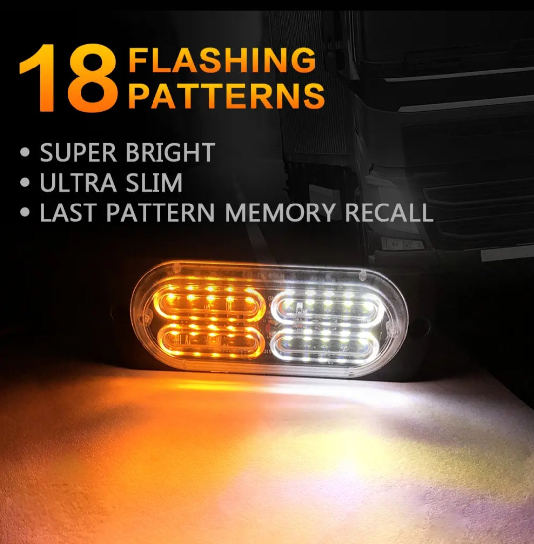 Chase bar 20 LED Strobe Lights, 18 Flash Modes Flashing Strobe Light Bar multiple colors For ATV/UTV Car Truck Van Construction Off Road Vehicle Trailer