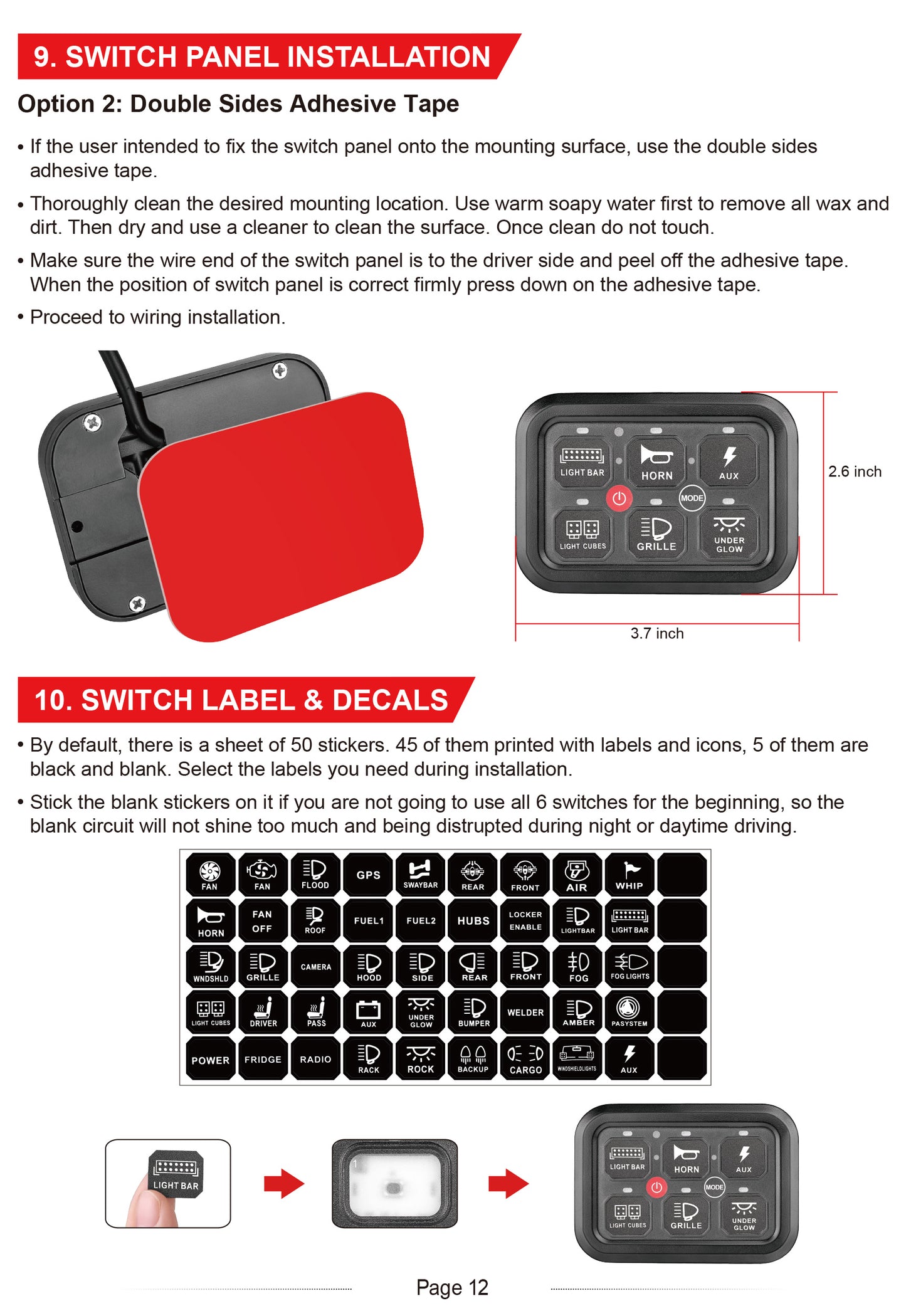 6 Gang RGB Switch Panel With Bluetooth APP Toggle/ Momentary/ Pulsed Mode Supported