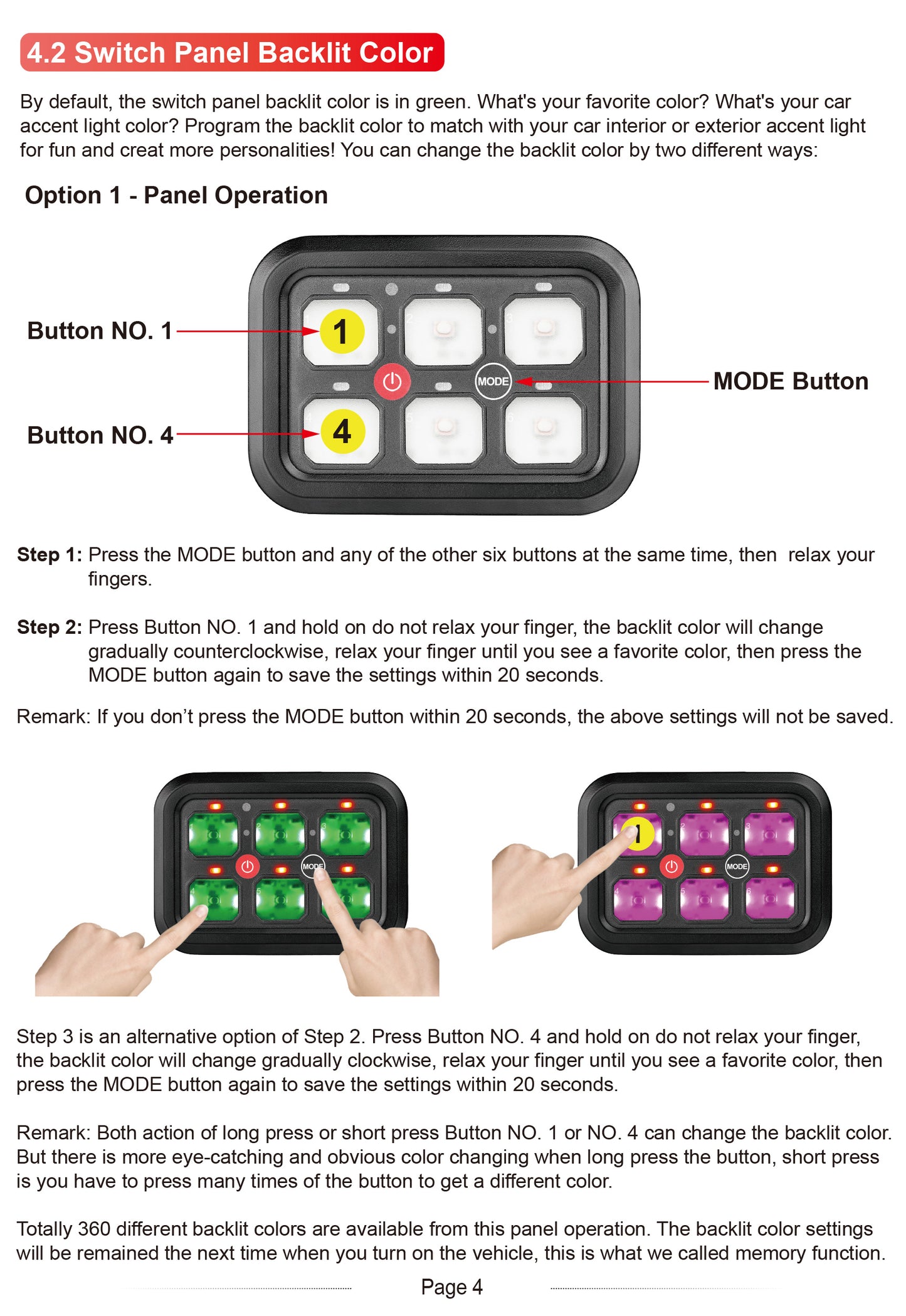 6 Gang RGB Switch Panel With Bluetooth APP Toggle/ Momentary/ Pulsed Mode Supported