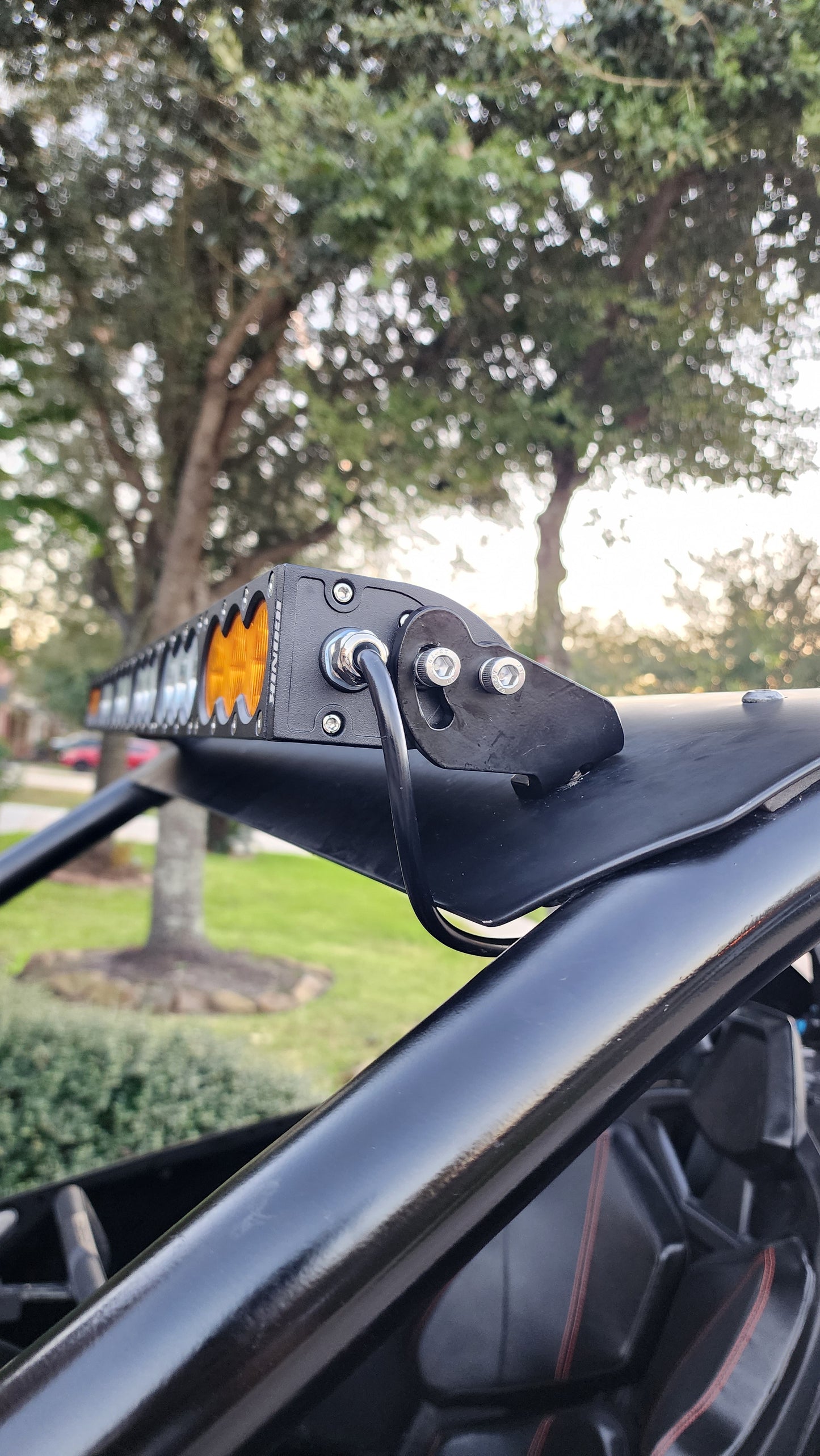 Bracket mounts for Polaris RZR Pro XP 2020-2026 and RZR Turbo R 2022-2024 ICONIK VORTEX 32" 180W LED Light Bar