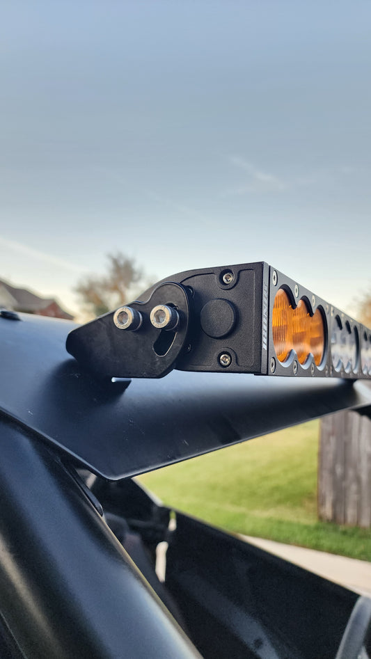 Bracket mounts for Polaris RZR Pro XP 2020-2026 and RZR Turbo R 2022-2024 ICONIK VORTEX 32" 180W LED Light Bar